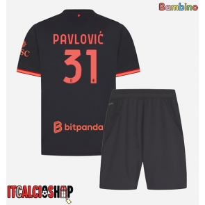 AC Milan Strahinja Pavlovic #31 Terza Maglia Bambino 2026-27 Manica Corta (+ Pantaloni corti)